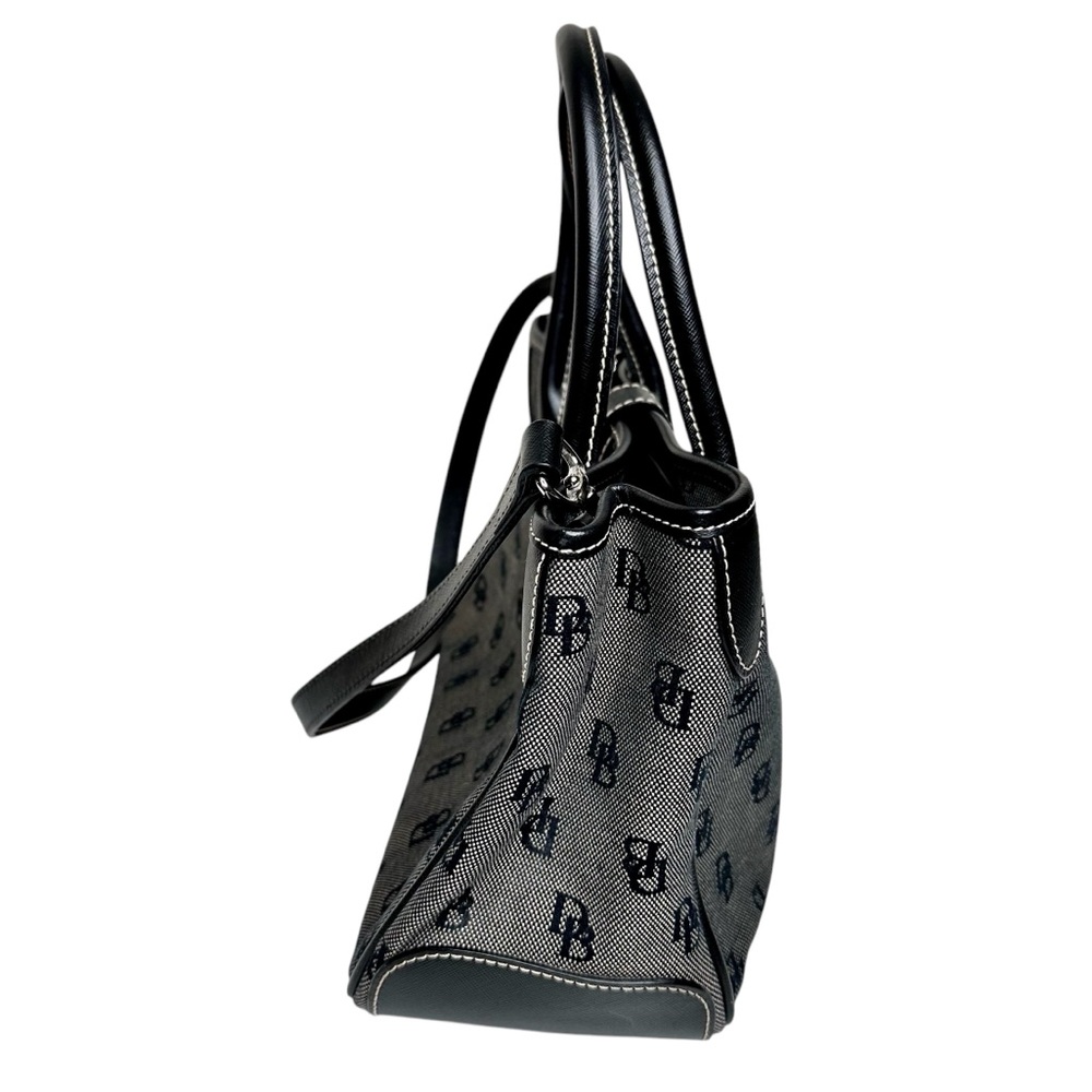 Dooney & Bourke Signature Double Handle Tote Bag Small Black Vintage Purse - Picture 4 of 16